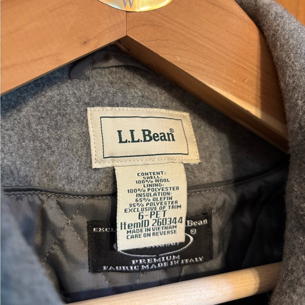 L.L. Bean Gray Wool Peacoat Timeless Style - Picture 3 of 5